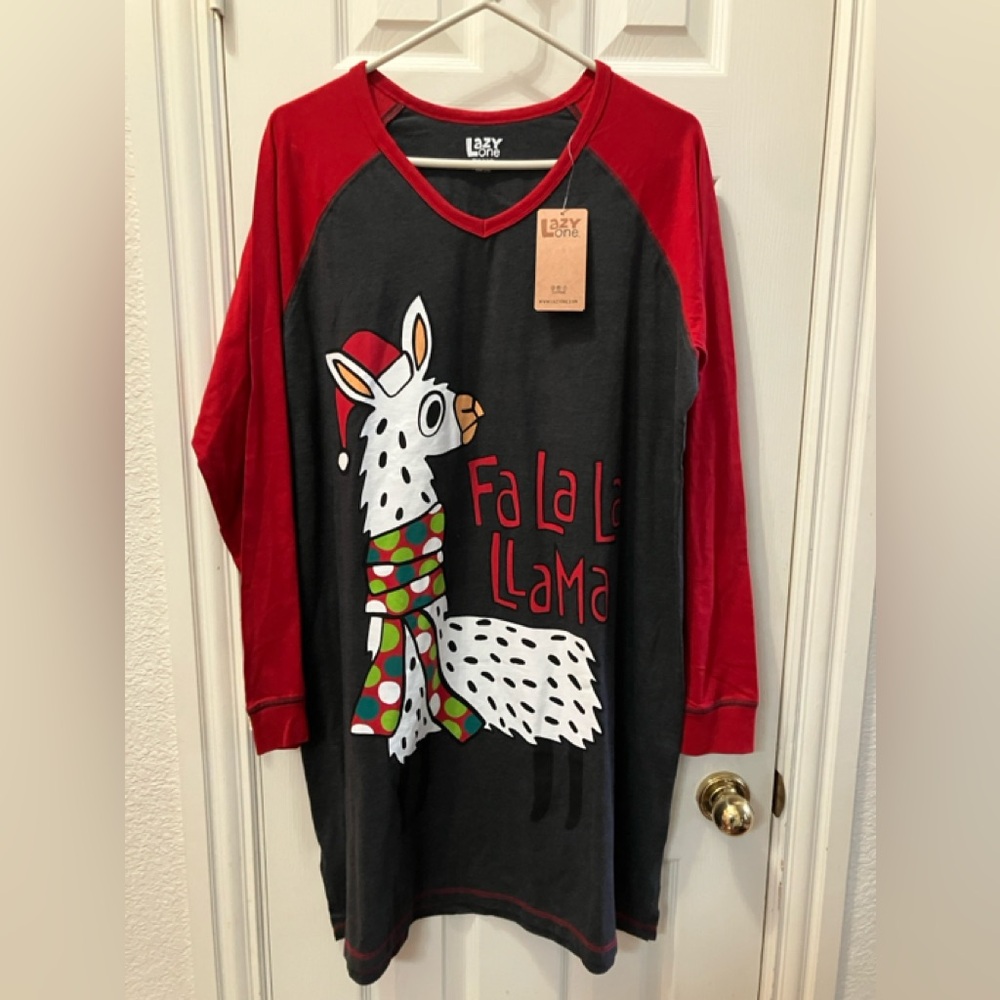 Lazy One Nightshirt with Red Trim